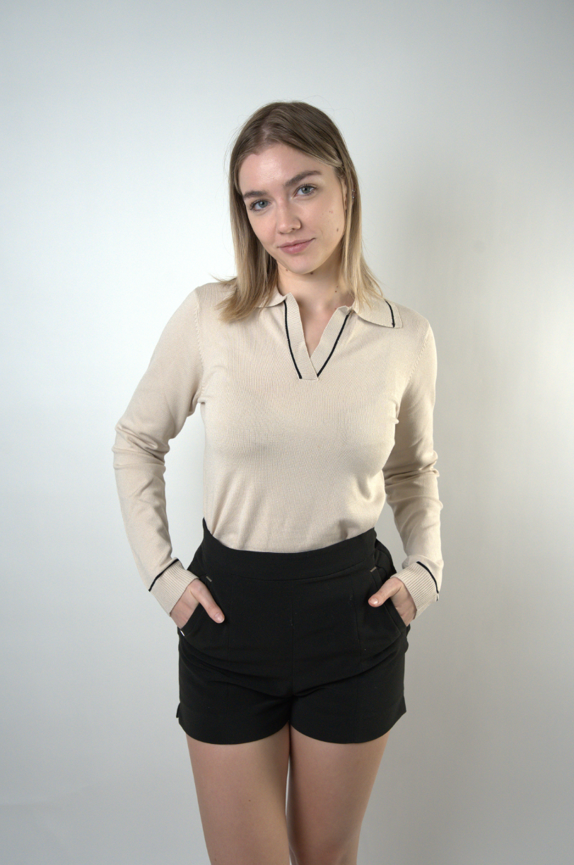 Livia Contrast Knit Top