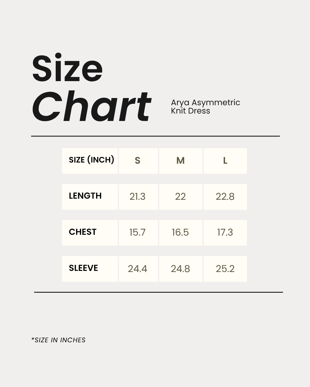 Size chart
